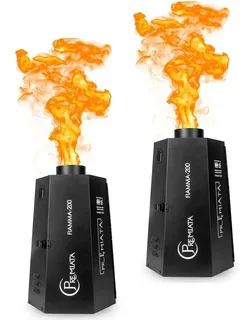 Par Maquinas De Fuego Fiamma Dmx 200w Lanza Llamas Premiata Color Negro
